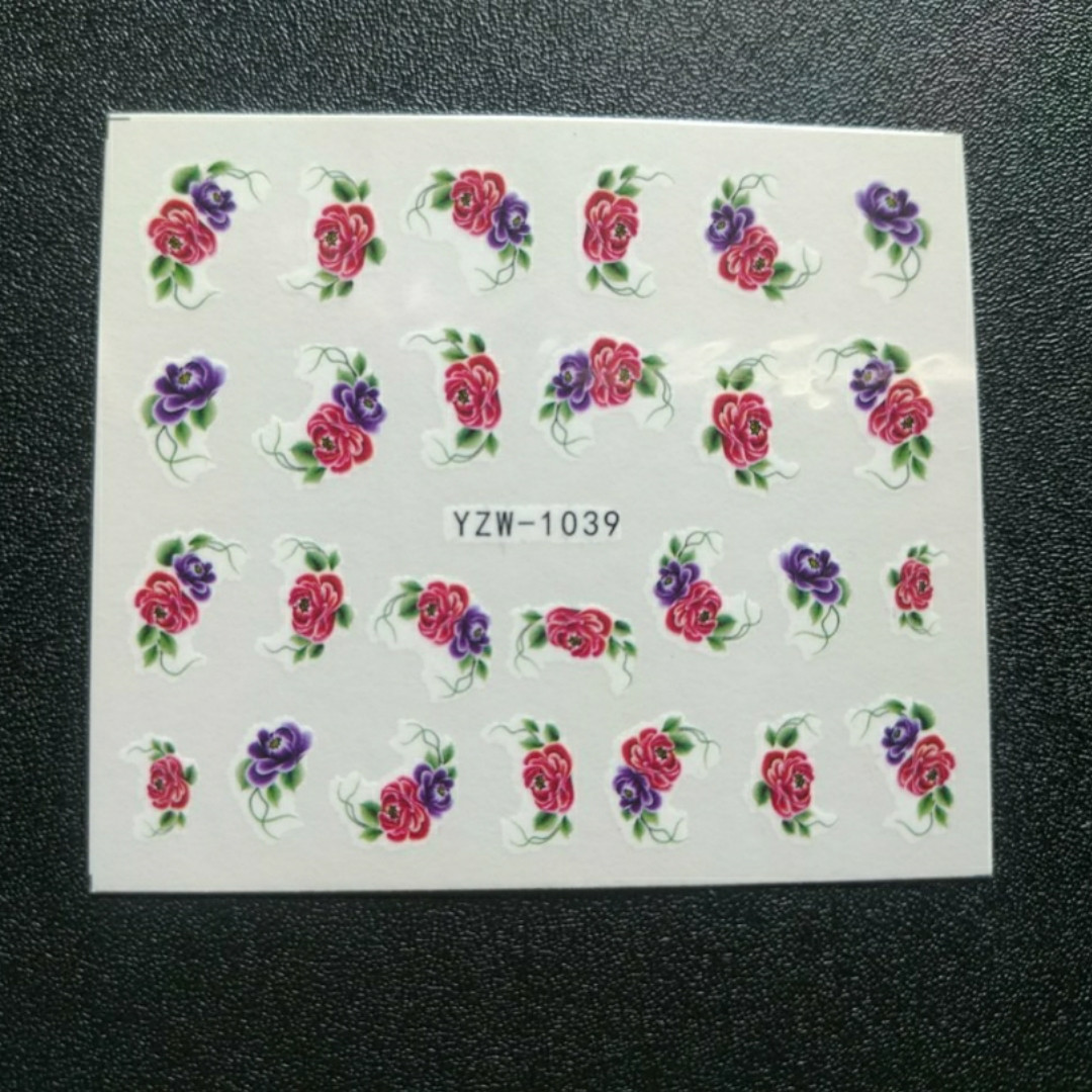 Наклейка на нігті, наклейка для нігтів, нігтьовий дизайн "квіти" 20 шт. набір