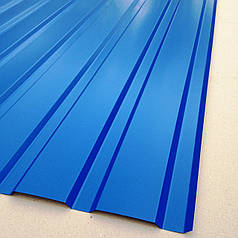 Профнактил для забору, колір: Синій ПС-20, 0,3-0, 35 мм; висота 2,0 метра ширина 1,16 м