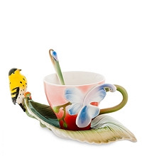 Фарфоровая чайная пара "Иволга и Орхидея" (Pavone) FM-81/ 2 - фото 1 - id-p108365273