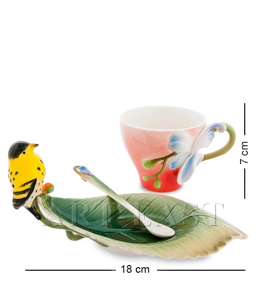 Фарфоровая чайная пара "Иволга и Орхидея" (Pavone) FM-81/ 2 - фото 3 - id-p108365273