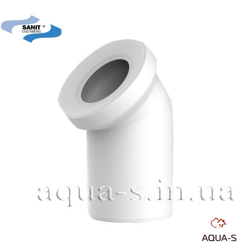 Куточок для унітаза SANIT DN 110x45° з розтрубом (Німеччина) 58103, фото 1