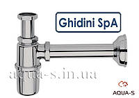 Сифон для умывальника Ghidini DN 32х1 1/4" хром (под автопробку) Италия (529)