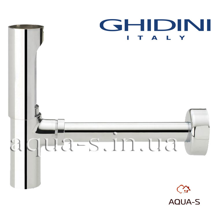 Сифон для умивальника Ghidini Sofia Lux DN 32х1 1/4" хром дизайн (Італія) 492