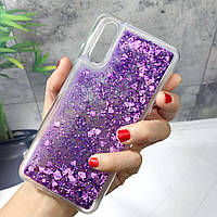 Чохол Glitter для Samsung Galaxy A50 2019 / A505F бампер Рідкий блиск Фіолетовий