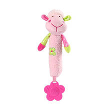 Іграшка-пищалка BabyOno Овечка з прорізувачем для зубів Рожевий