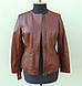 Куртка шкіряна жіноча CHANE1 розмір M, коньяк, фото 5