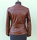 Куртка шкіряна жіноча CHANE1 розмір L, коньяк, фото 2