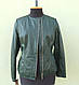 Куртка шкіряна жіноча CHANE1 розмір M, темно-зелена, фото 3