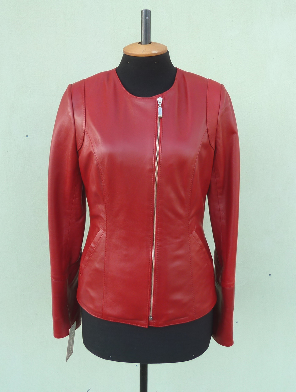 Куртка шкіряна жіноча CHANE1 розмір XS, червона