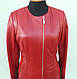 Куртка шкіряна жіноча CHANE1 розмір XS, червона, фото 2