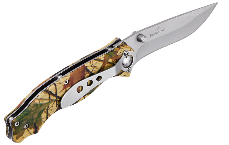 Ніж складний з камуфлированными накладками,з металевою рукояткою, на кожен день, стійкий до забруднення, фото 1