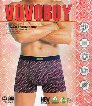 Труси чоловічі боксери Vovoboy бавовна з бамбуком, розміри XL-4XL, 90047