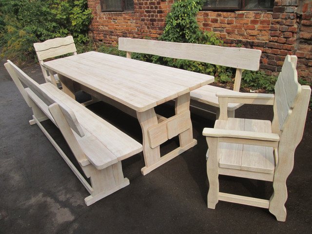 Меблі дерев'яні з масиву дерева нашого виробництва для комплектації альтанки