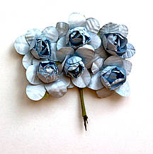 Квіти з паперу 4 см блакитні