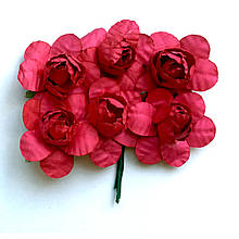 Квіти з паперу 4 см малинові