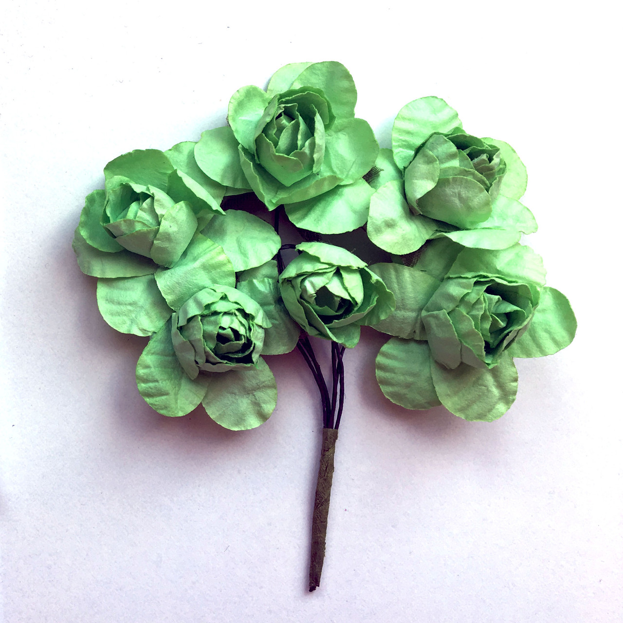 Квіти з паперу 4 см салатові, фото 1