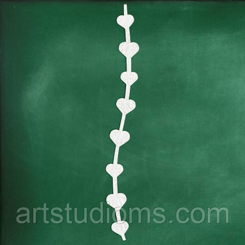 Чипборд "Серця на ниточці"