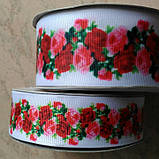 Репсовая лента "Розы" 2,5 см, фото 2