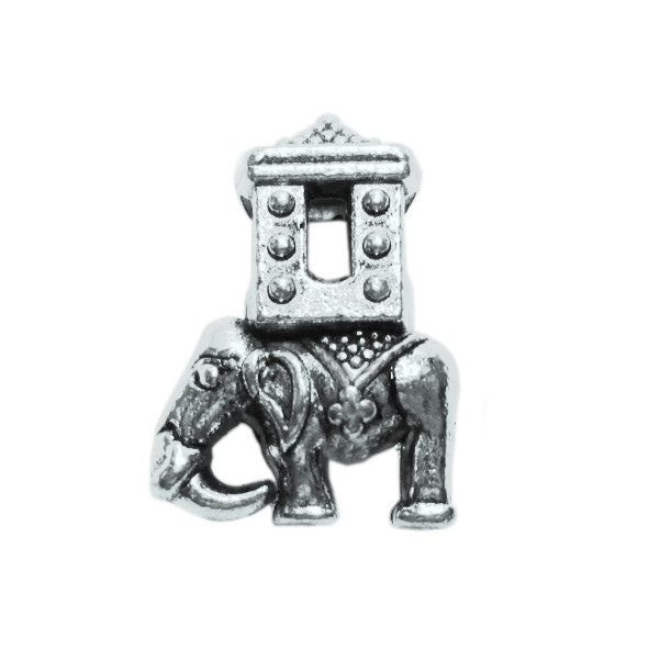 Намистина Шарм 20 мм Отвір 5 мм Слон із Шатром Металевий, Цвіт Срібло, Фурнітура для Біжутерії Бусини, фото 1