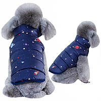 Куртка для собак «Космос» S, зимняя, осенняя одежда для собак мелких пород
