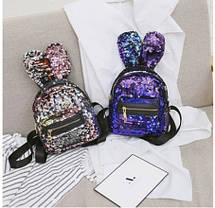 Рюкзак із паєтками та вушками Кролика, фото 3