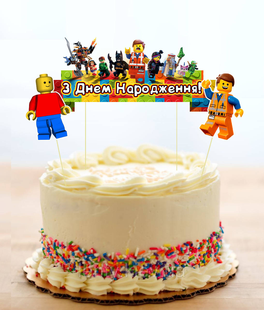 Набір Топперов "Лего" в торт з флажком (Українською)