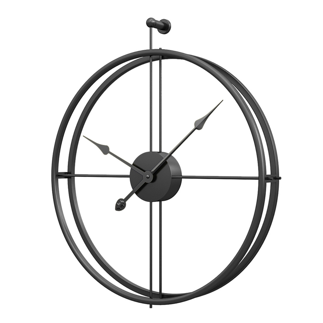 Настінний годинник Ti-Time (65х62 см) лофт Loft1-B-600 металевий чорний