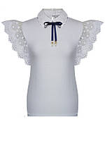 Детская школьная блуза для девочки с коротким рукавом от Deloras 62092 | 116-164р.