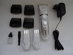 Машинка для стриження волосся з керамічними лезами Kemei KM-6688 (два знімні акумулятори 18650)