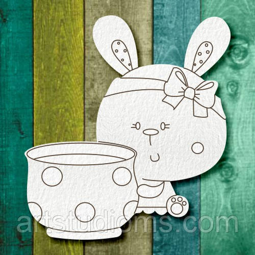 Чипборд "Зайчик Ку з чашкою"