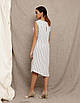 Плаття жіноче в дрібну смужку з асиметричним драпіруванням на ліфі WOOLBOOK, фото 3