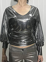 Кофта тонка жіноча Balizza срібляста з довгим рукавом