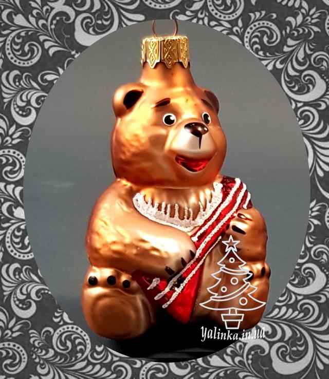 Скляна іграшка Еліта Ведмедик з балалайкою 191/с