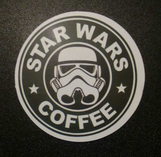 Стикер етикетка-наклейка самоклейка Star Wars Coffee (6,5 см)