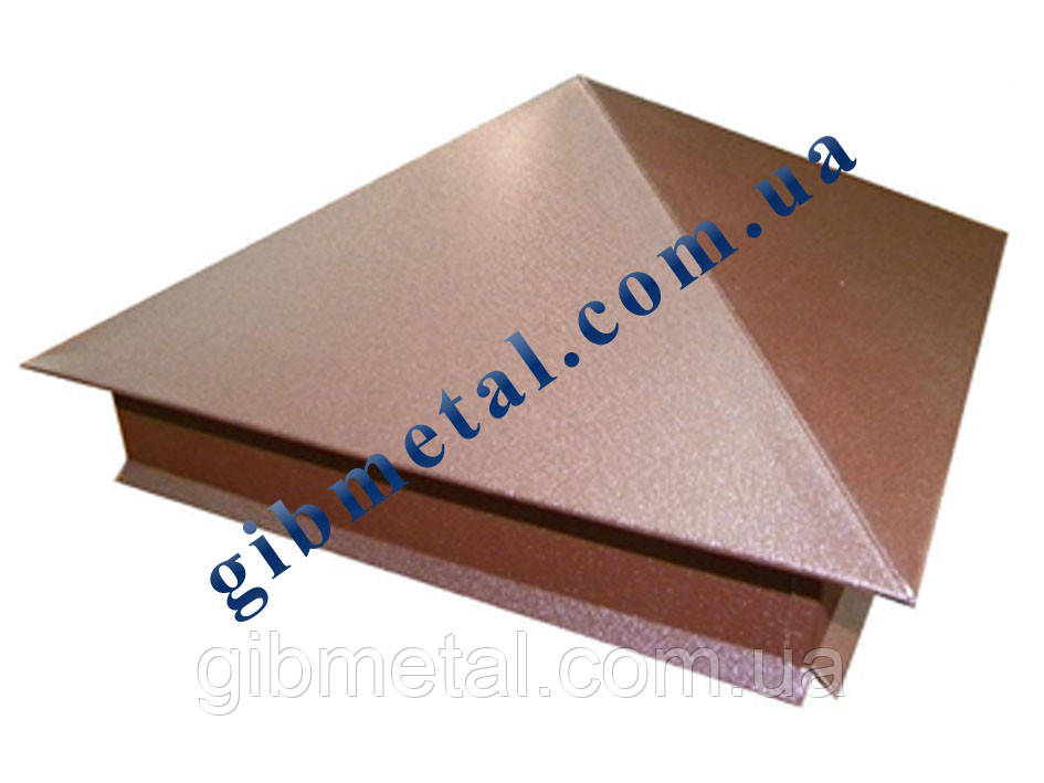 Ковпак металевий на стовпчик 380*380 мм кольори в асортименті, фото 1