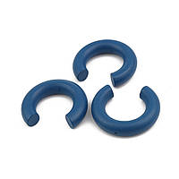 Бусина в форме полумесяца " С ", Деревянная, Цвет: Синий, 3.8 cm x 3.2 cm - 3.5 cm x 3.1 cm