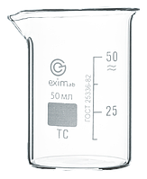 Стакан EximLab 50 мл высокий с носиком, стекло
