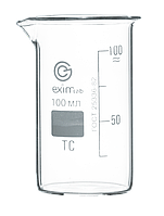 Стакан EximLab 100 мл высокий с носиком, стекло