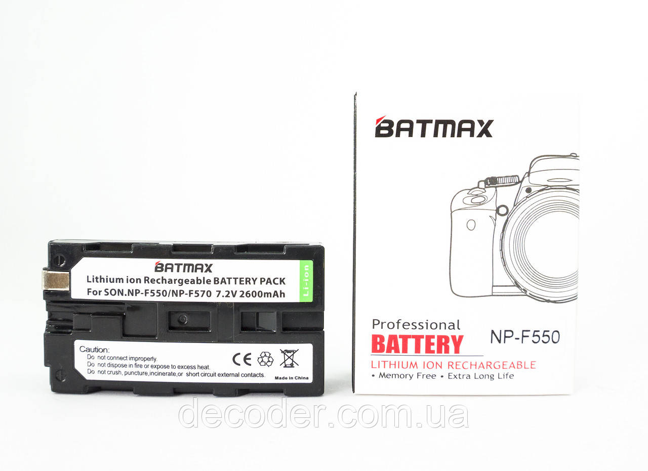 Акумулятор батарея Batmax NP-F550 NP-F570 NP-F530 фото відео накамерне світло ( Batmax NP-F550/F570 )