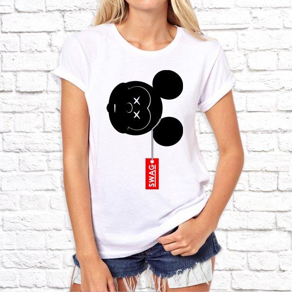 Жіноча футболка з принтом Swag Mickey Mouse (Міккі Маус) Push IT