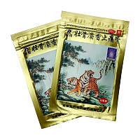Пластырь Тигровый, мускусный 10 шт./уп., Zhuanggu Shexiang Zhitong Gao, Lingrui, "Два тигра" (Золотой)