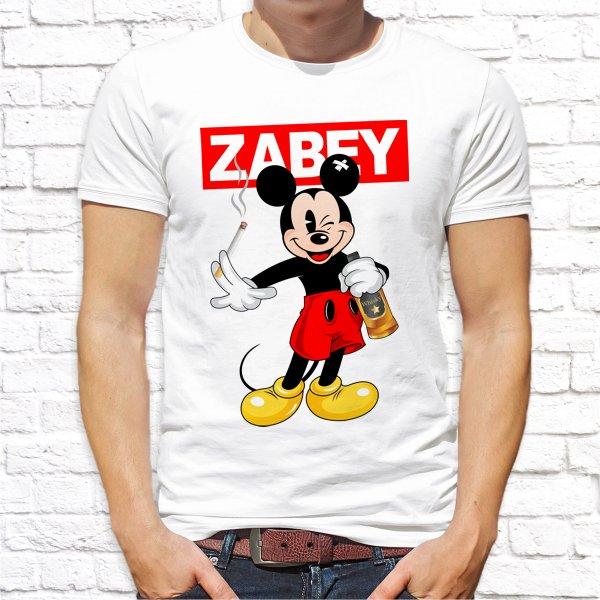 Чоловіча футболка з принтом Swag Mickey Mouse (Міккі Маус) "Zabey" Push IT (футболки 18+)