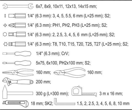 Набор инструментов в сумке 44 предмета YATO YT-39280 (Польша) - фото 5 - id-p1016388812
