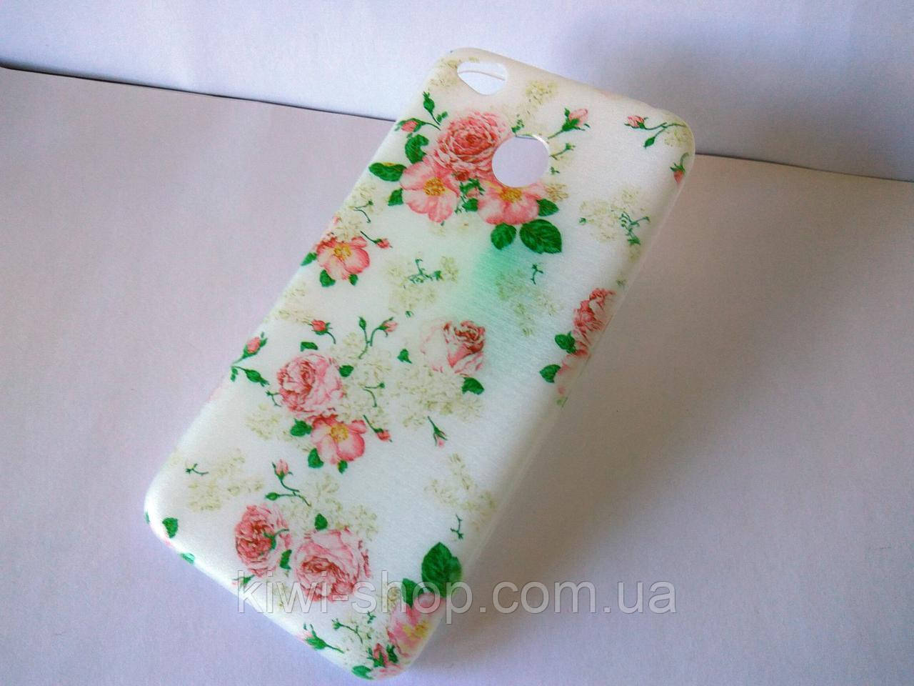 Чохол бампер силіконовий для Xiaomi redmi 4x — з трояндами