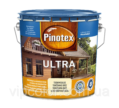 Pinotex ULTRA 10 л глянцеве захисне засіб для дерева Чорний, фото 1