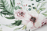 Тканина бавовна з цифрою печаткою "Квіти" на білому №4-27, фото 8