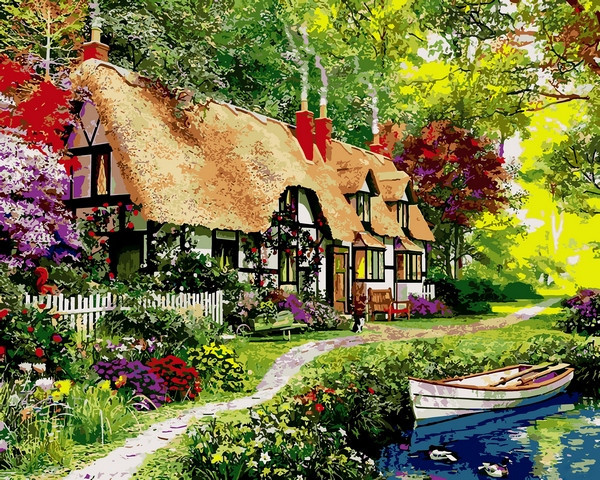 Картини за номерами 40х50 див. Котедж для прогулянок по лісистих місцях Домінік Девідсон