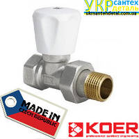 Кран радіаторний прямий верхній Koer (Чехія)