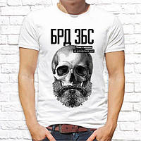 Мужская футболка с принтом, Swag "БРД ЗБС" M, Белый Push IT