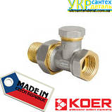 Кран радіаторний прямий 3/4 нижній Koer (Чехія), фото 2